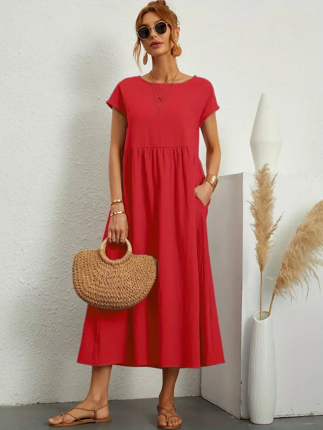 Gabrielle™ | Soepelvallende midijurk – Tijdloze elegantie & beperkte voorraad