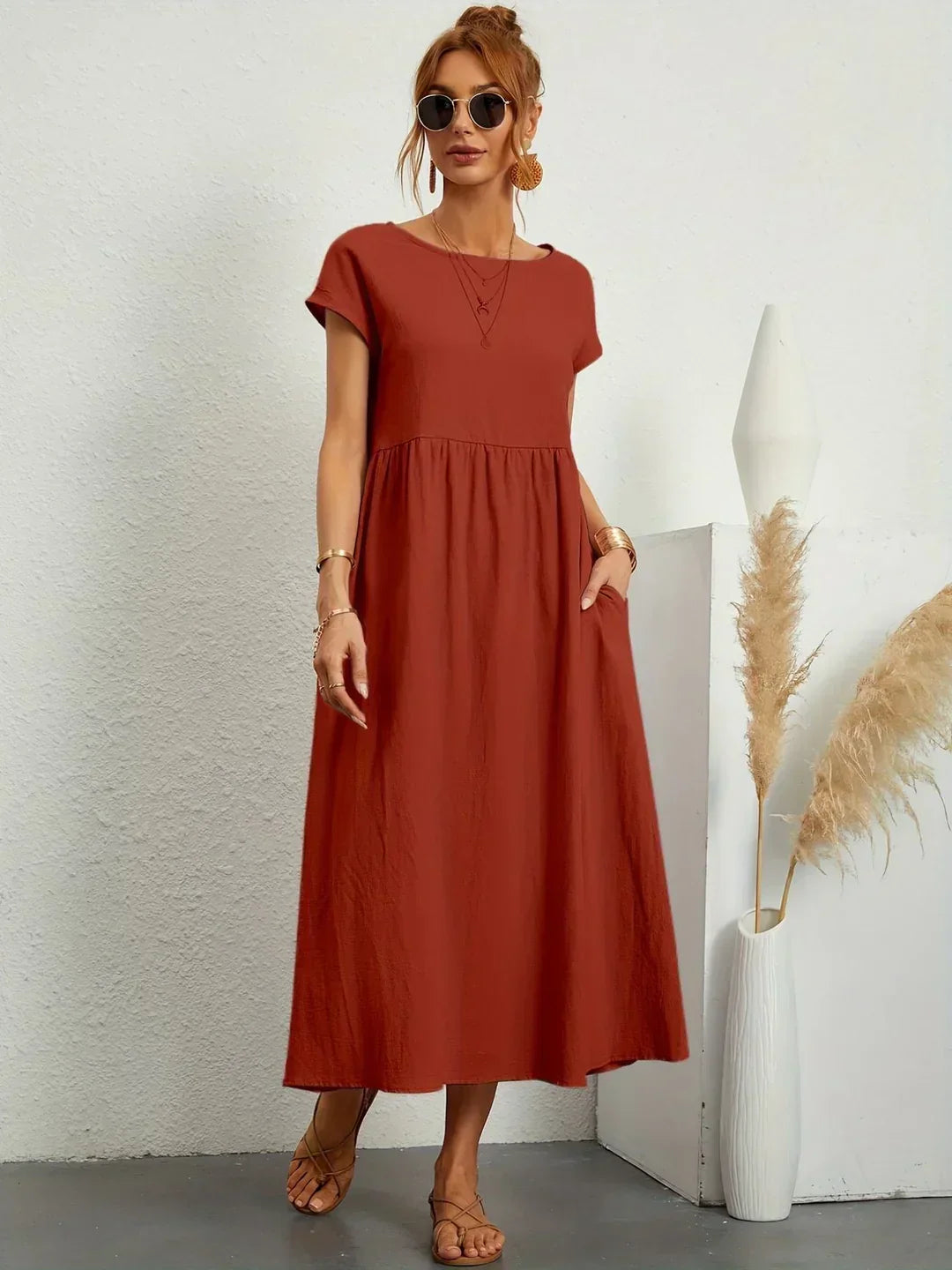 Gabrielle™ | Soepelvallende midijurk – Tijdloze elegantie & beperkte voorraad