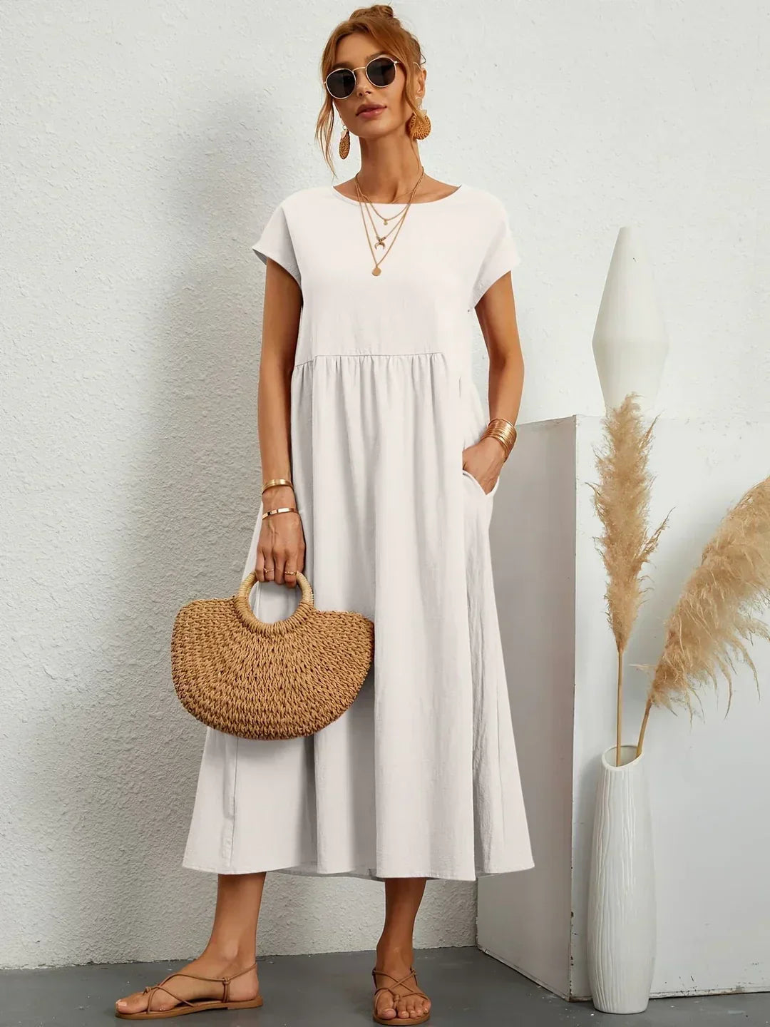 Gabrielle™ | Soepelvallende midijurk – Tijdloze elegantie & beperkte voorraad