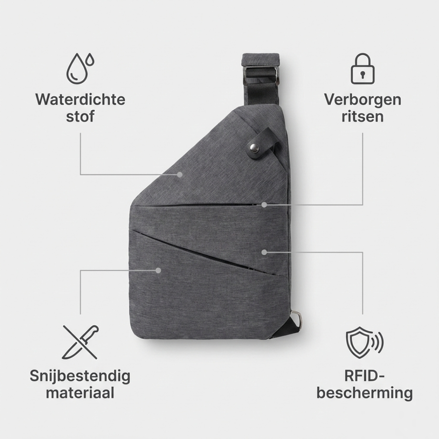 SecuWalker™ | Premium Anti-Diefstal Slingbag – Veilig, Waterdicht & Ultiem Comfort