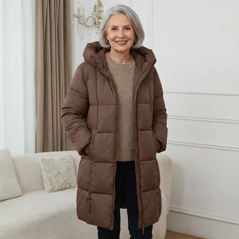 Margot™ | Gewatteerde Premium Winterjas met Capuchon – Tijdloze Warmte & Elegante Bescherming