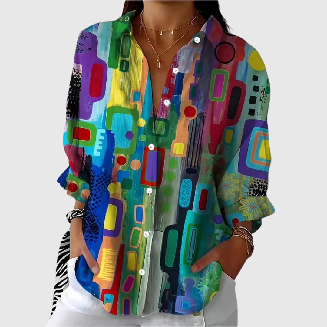 Rose™ | Elegante Blouse met Geometrisch Patroon