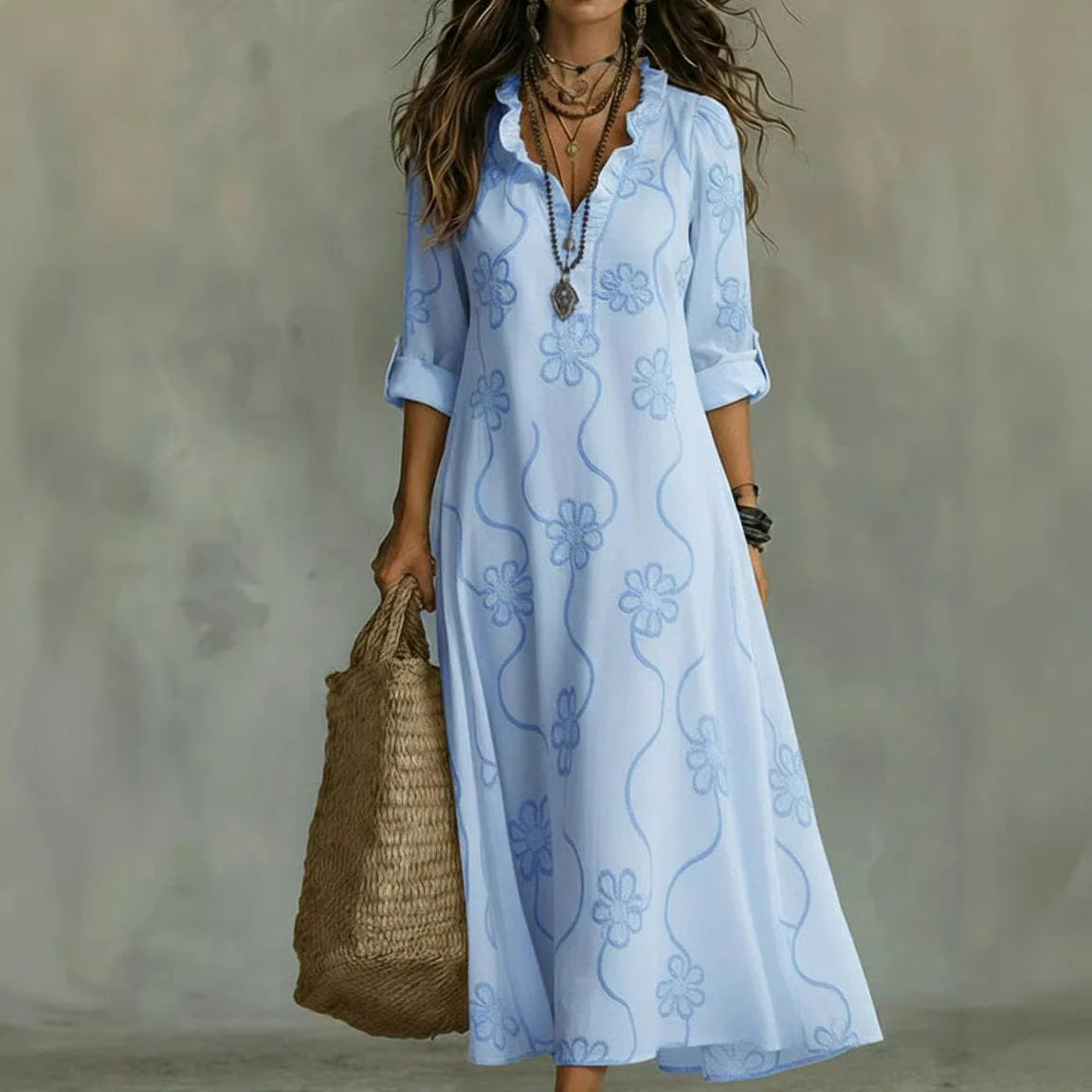 Nora™ | Buikcamouflerende Bloemen Zomerjurk