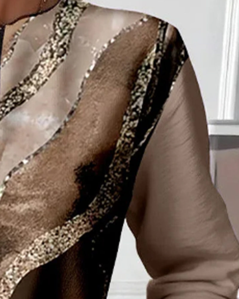 Lera | Sweatshirt met halve rits en vintage print