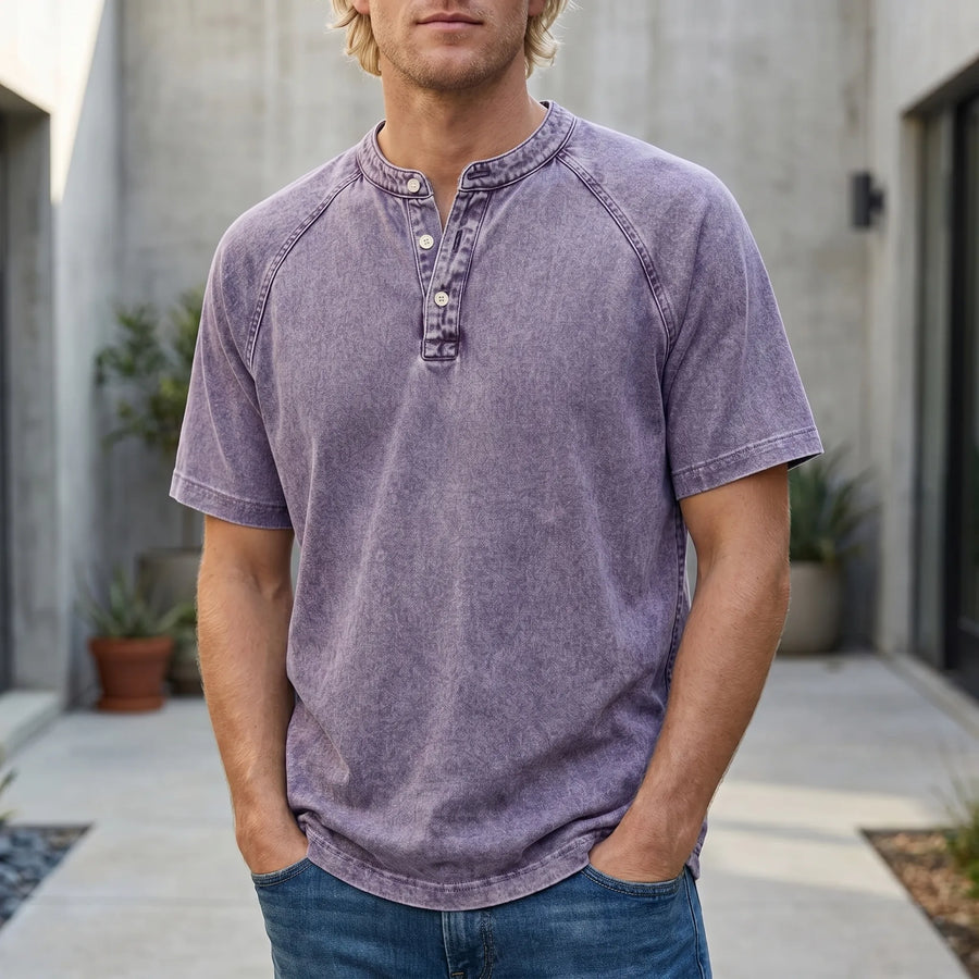 Mees™ | Vintage Henley – Karaktervolle Stijl & Comfortabele Pasvorm