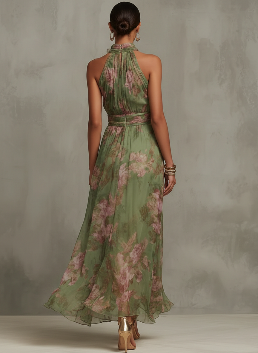 Veerle™ | Chiffon Halterjurk – Romantische Elegantie & Vloeiend Draagcomfort