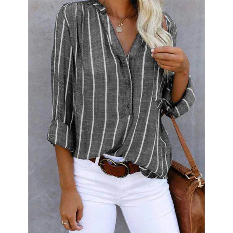 Annie | Elegante gestreepte blouse met knopen