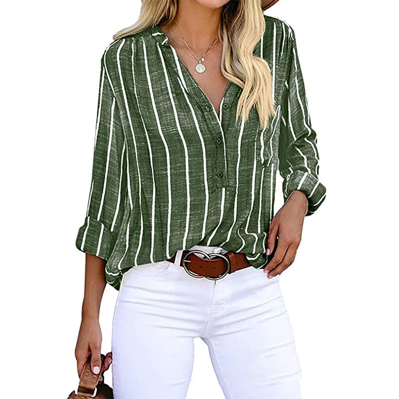 Annie | Elegante gestreepte blouse met knopen