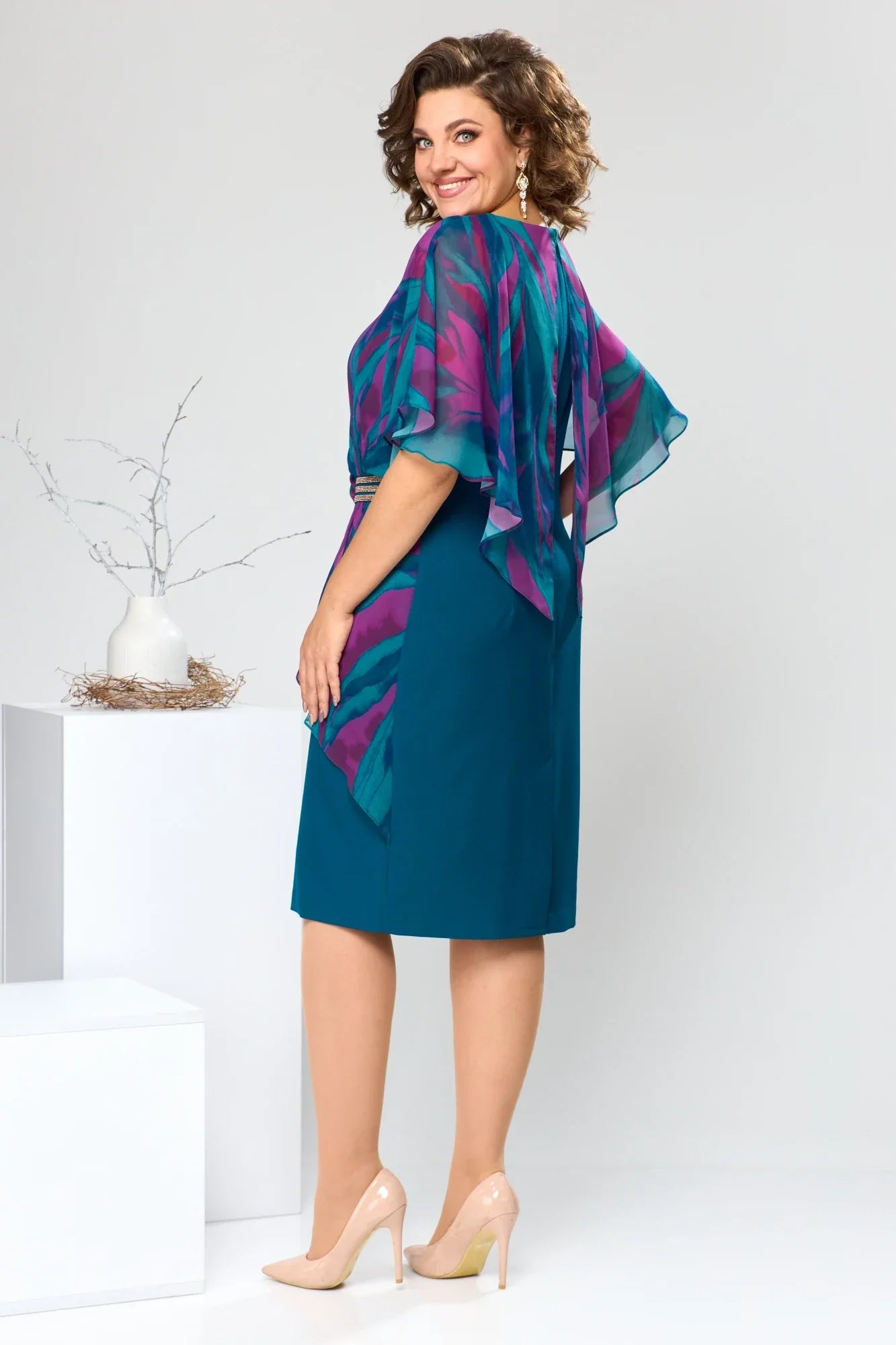 Elara™ | Premium chiffon overlay jurk – Elegante en tijdloze stijl