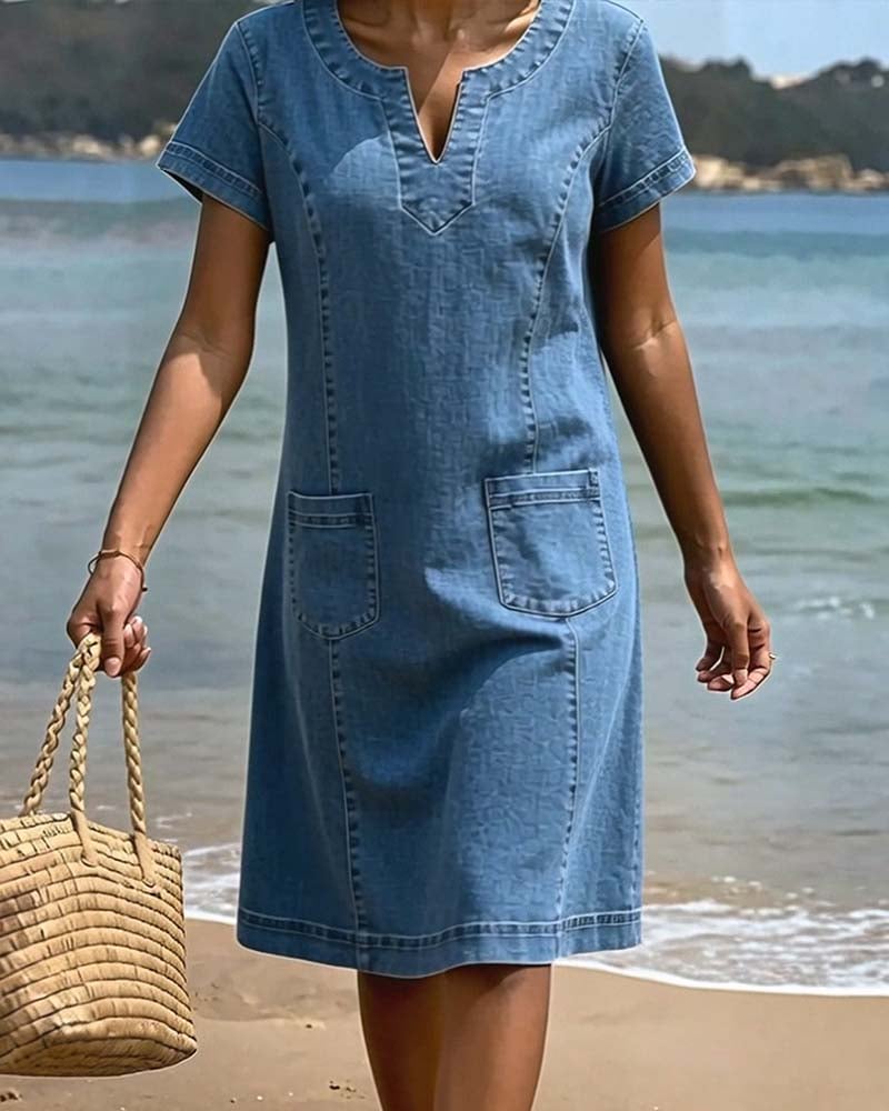 Myrthe™ | Denim Jurk – Ontspannen Stijl & Vrije Beweging