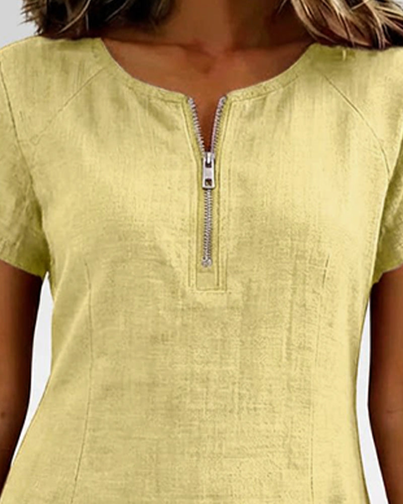Bloom™ | Katoenen jurk met ritssluiting