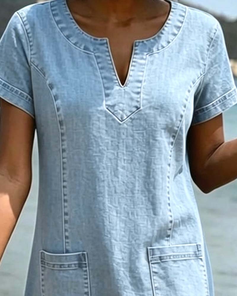 Myrthe™ | Denim Jurk – Ontspannen Stijl & Vrije Beweging