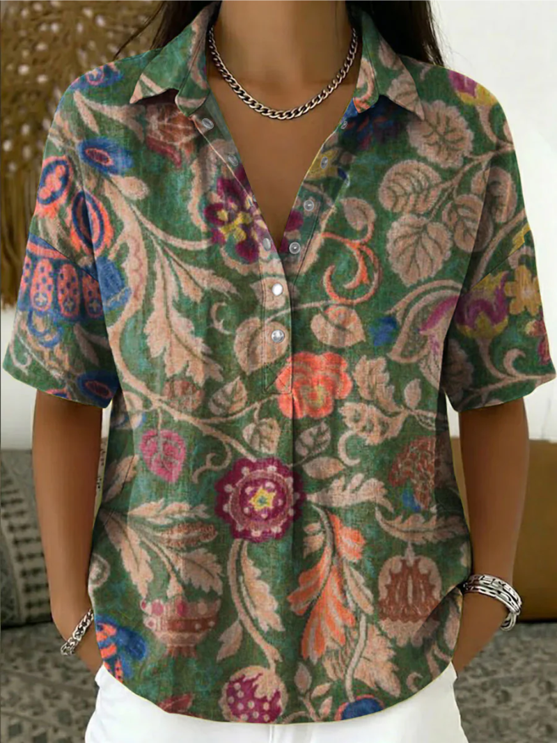 Neline™ | Premium Blouse met Print – Luchtige Stijl & Moeiteloos Comfort