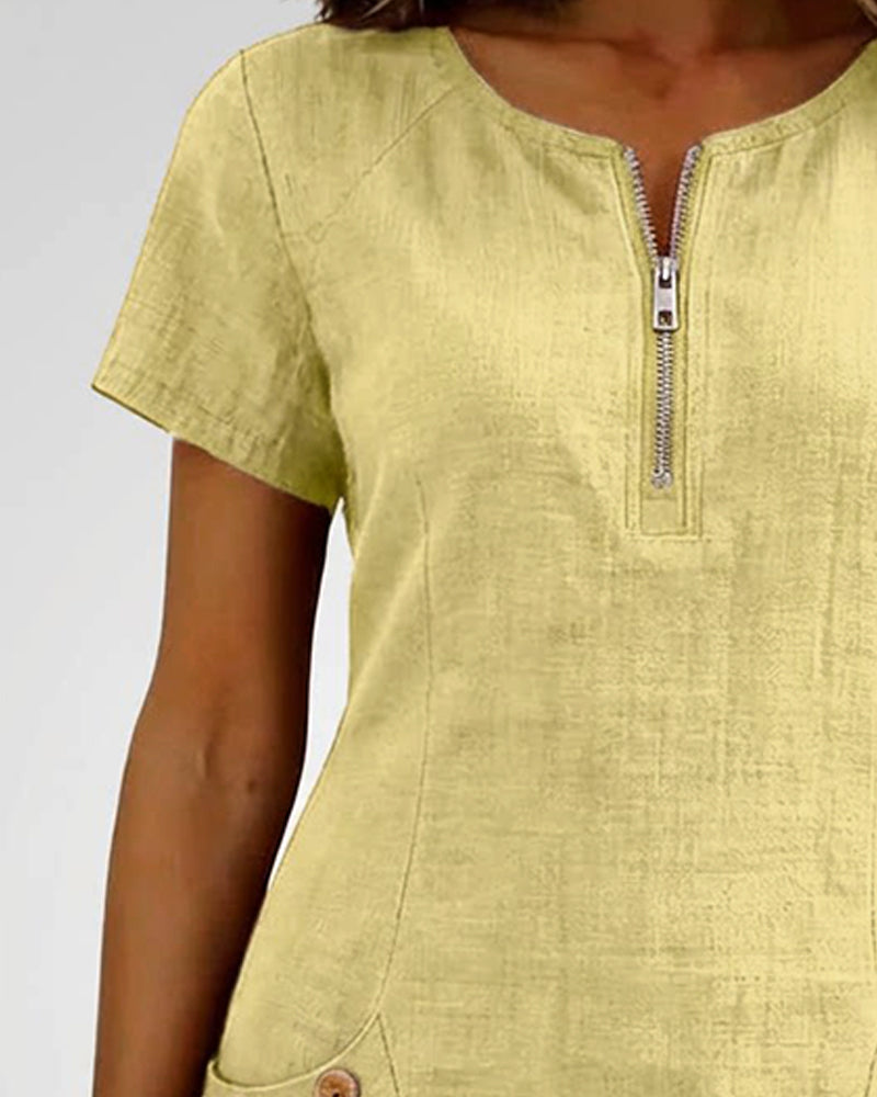 Bloom™ | Katoenen jurk met ritssluiting