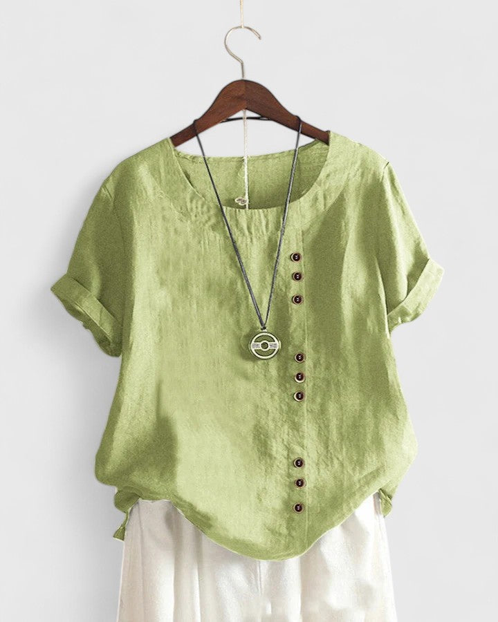 Élisavie | Comfortabele Blouse met Korte Mouwen