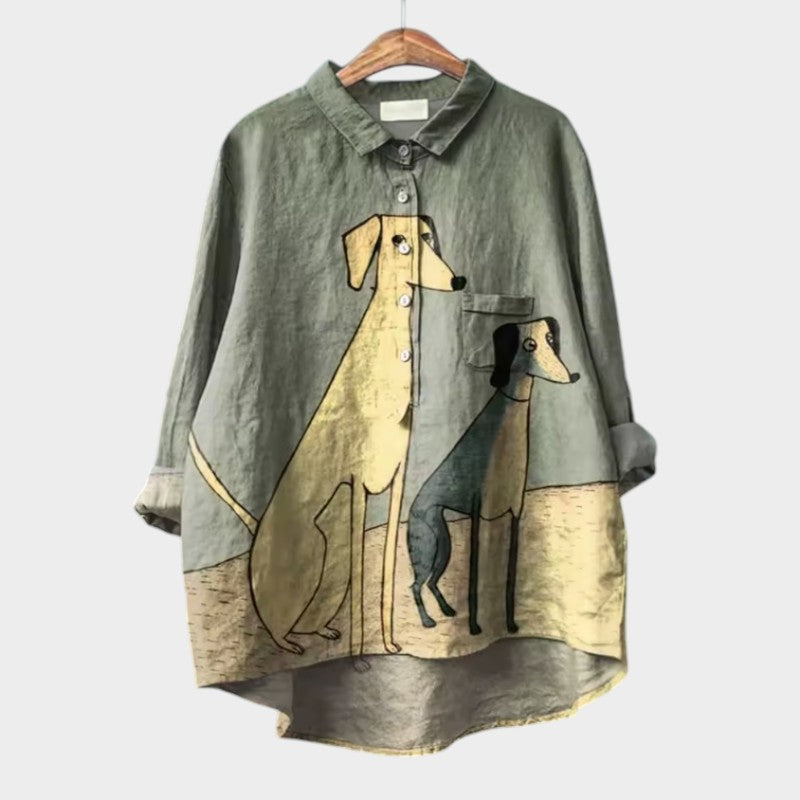 Grietje™ | Premium Linnen Blouse – Speelse Stijl & Luchtig Draagcomfort