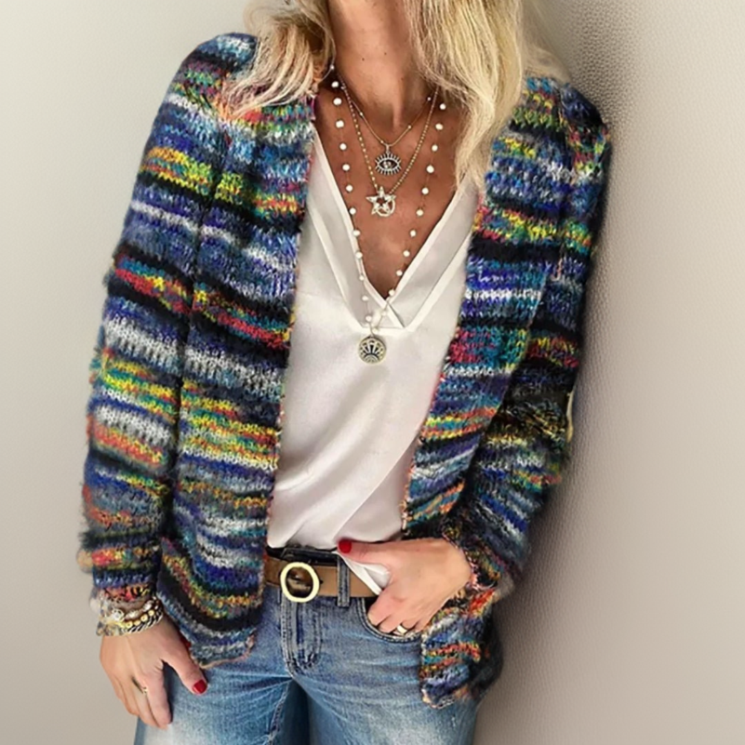 Geertje™ | Luxe Kleurrijke Gebreide Cardigan – Warme Stijl & Uniek Comfort