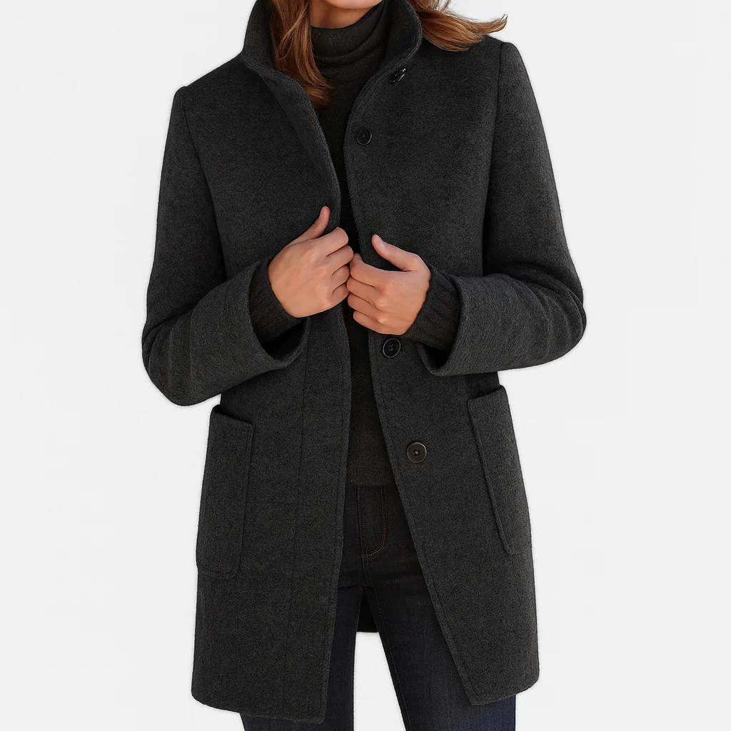 Victoria | Comfortabele Damesjas met Hoge Kraag