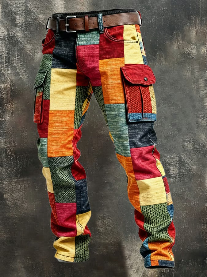 Thijmen™ | Artistieke Cargo Broek – Patchwork Karakter & Stedelijke Stijl