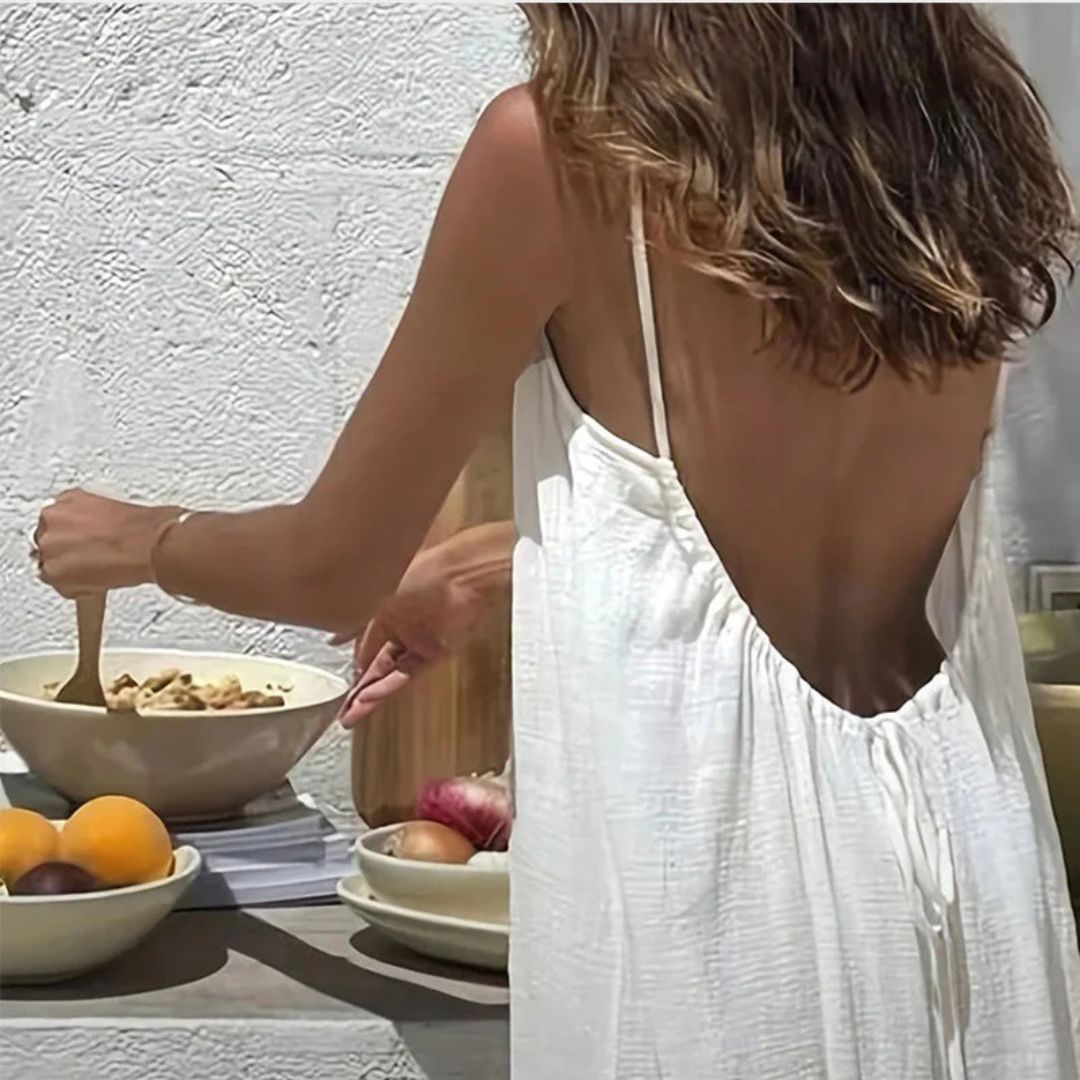 Romee™ | Maxi Jurk met Open Rug – Ongedwongen Vrouwelijkheid & Gewichtloos Draagcomfort