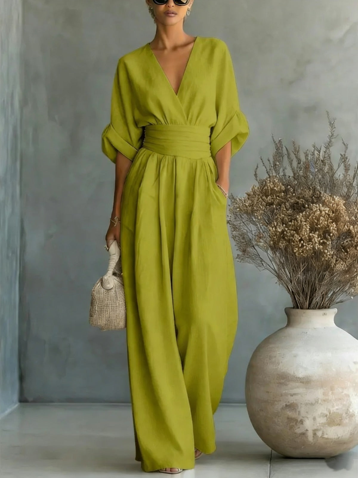 Margriet™ | Tailleaccentuerende Elegante Jumpsuit