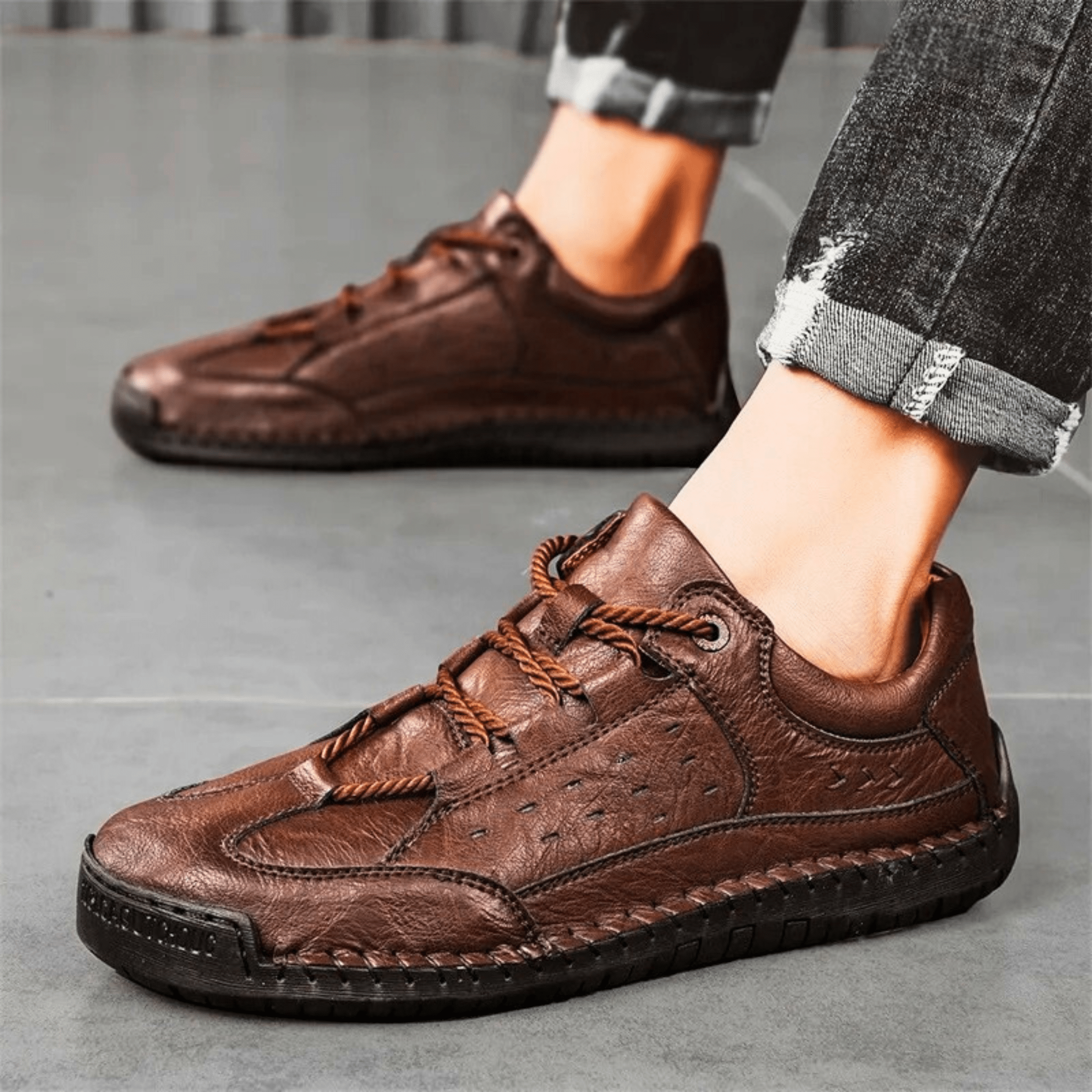Handgestikte Leren Sneakers