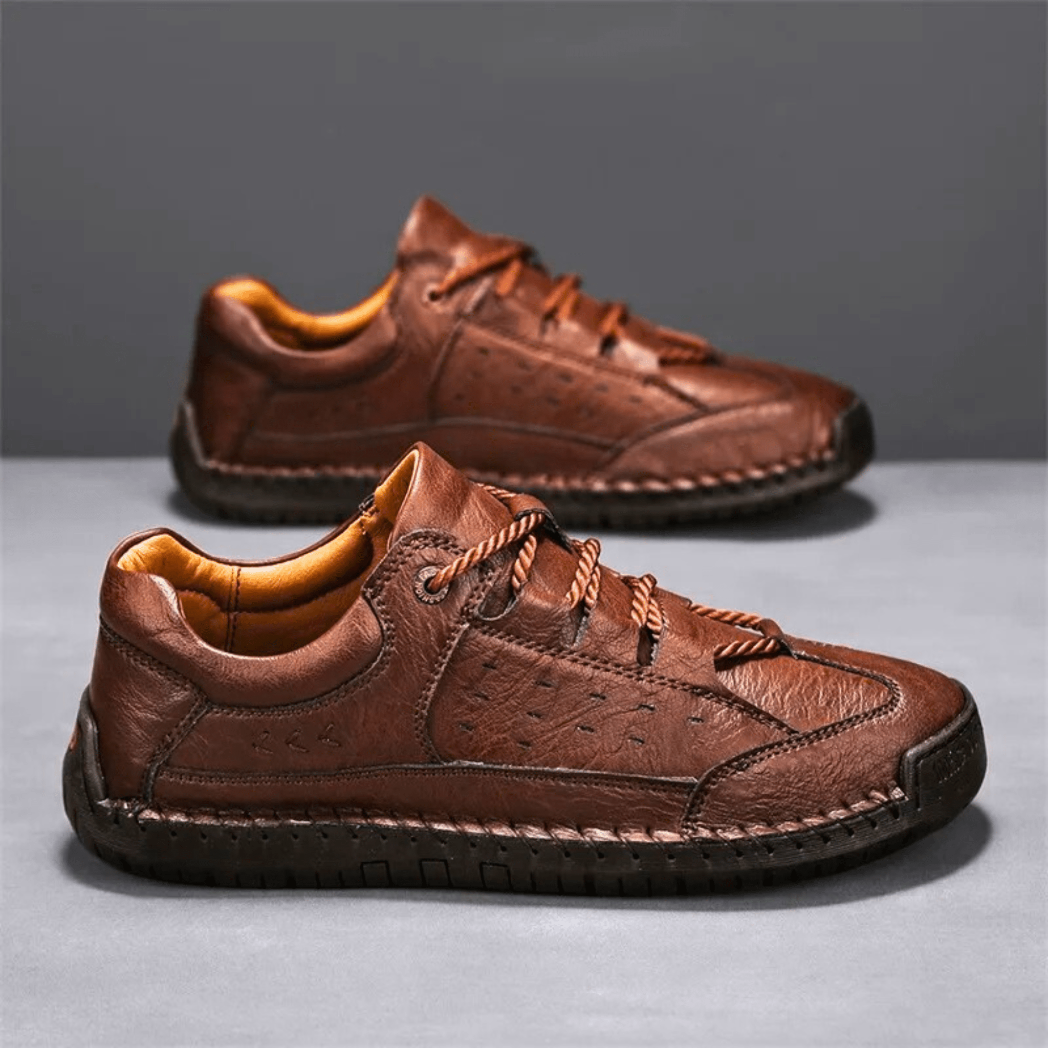 Handgestikte Leren Sneakers