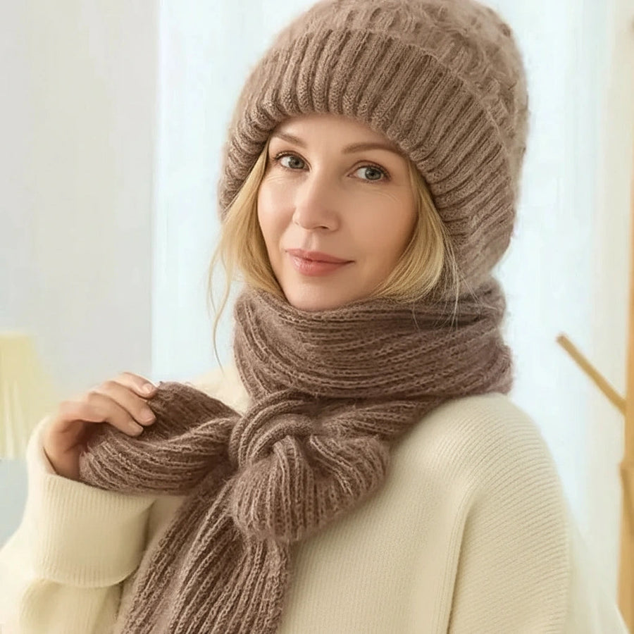 Esther™ | Luxe Winddichte Muts & Sjaal – Ultieme Warmte, Zachte Fleecevoering & Winterproof Comfort