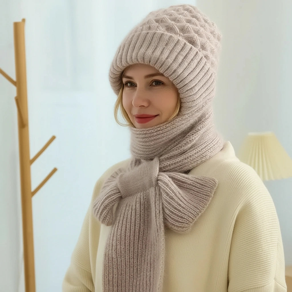 Esther™ | Luxe Winddichte Muts & Sjaal – Ultieme Warmte, Zachte Fleecevoering & Winterproof Comfort