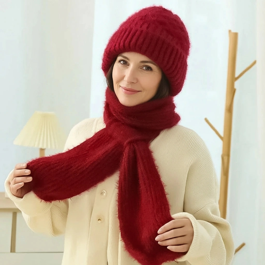 Esther™ | Luxe Winddichte Muts & Sjaal – Ultieme Warmte, Zachte Fleecevoering & Winterproof Comfort