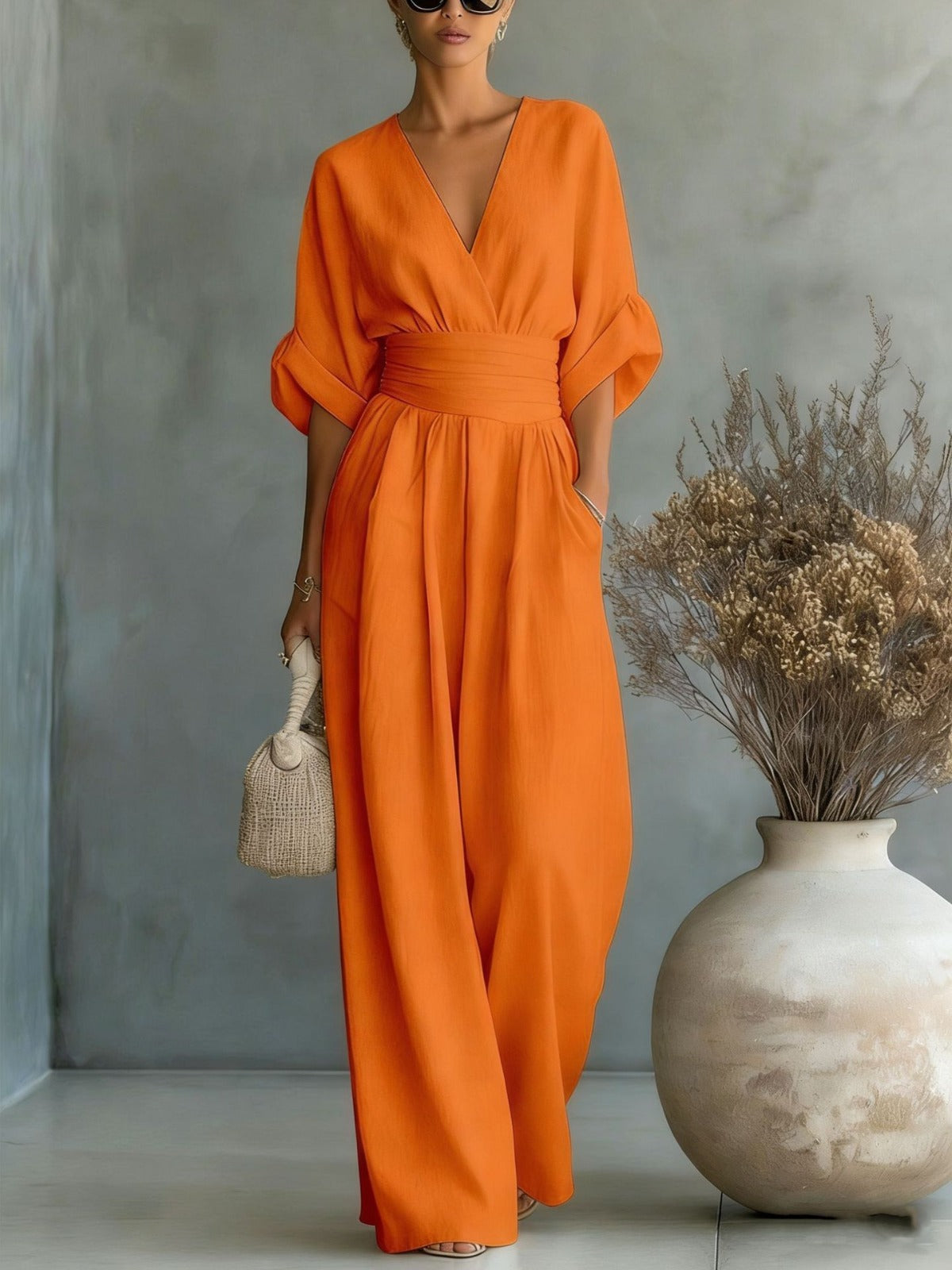 Margriet™ | Tailleaccentuerende Elegante Jumpsuit