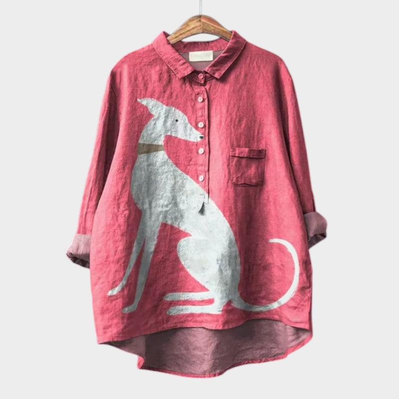Grietje™ | Premium Linnen Blouse – Speelse Stijl & Luchtig Draagcomfort