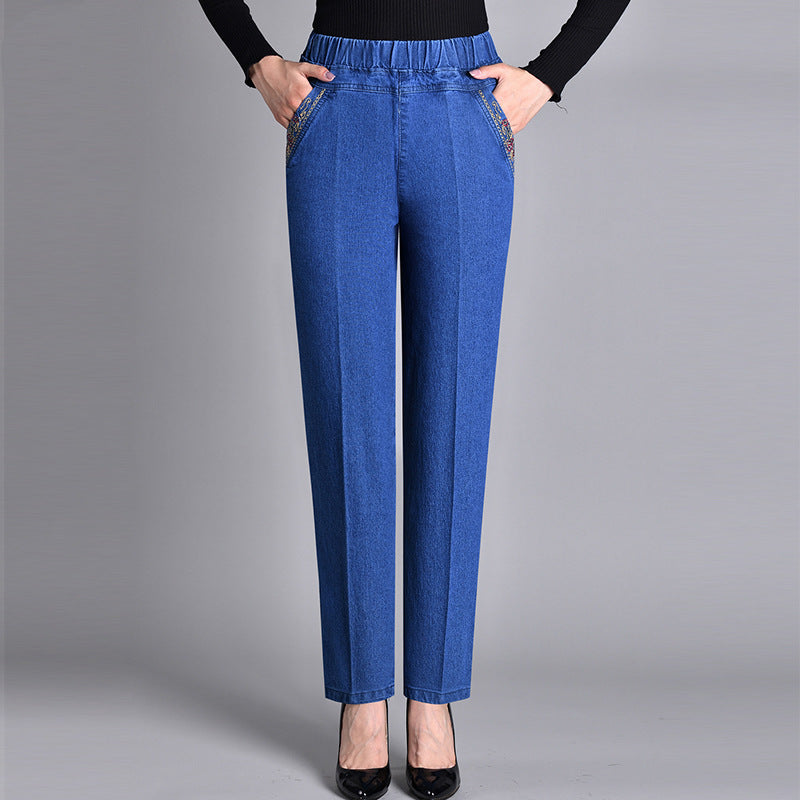 Luna® | Damesjeans met zijzakken en elastische taille