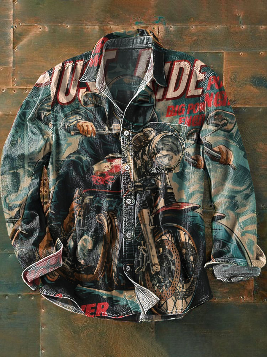 Bloom™ | Biker Print Overhemd – Stoere Stijl & Krachtige Uitstraling