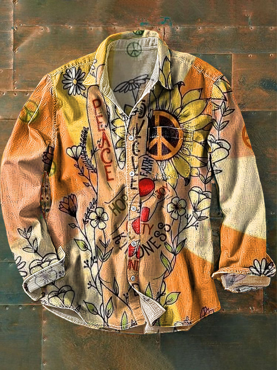 Bloom™ | Peace & Bloemen Overhemd – Warme Kleuren & Vrije Uitstraling