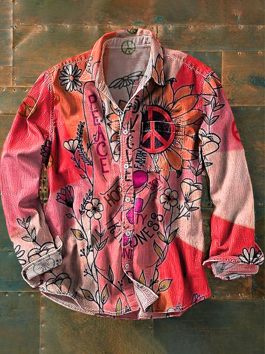 Bloom™ | Peace Print Overhemd – Vrolijke Stijl & Vrije Uitstraling