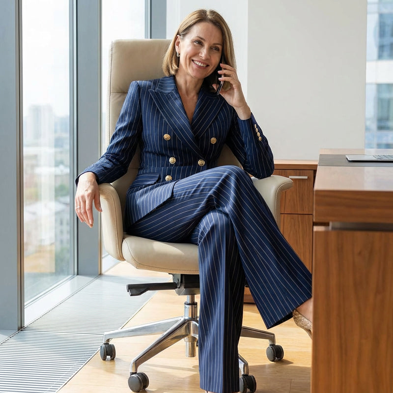 Aurelia™ | Hoogwaardig powerpak met krijtstreep – Zelfverzekerd, verfijnd & beperkte voorraad